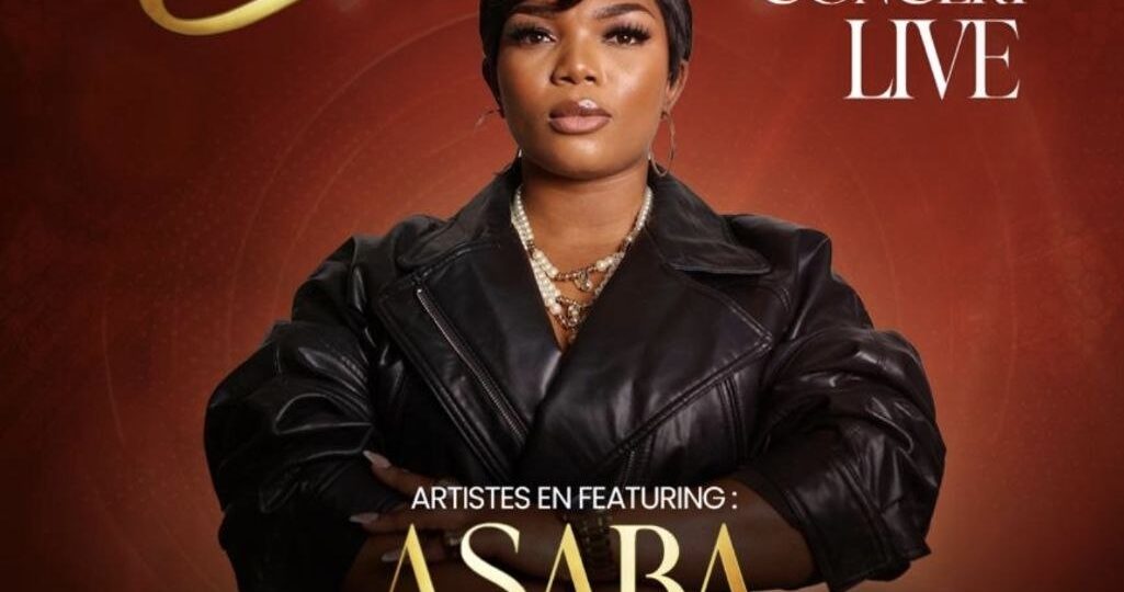 Affiche officielle Asaba × Sabrina Live — 04 juillet 2026, Esplanade Stade Omnisport Yaoundé. Crédit : Afrobit Productions.