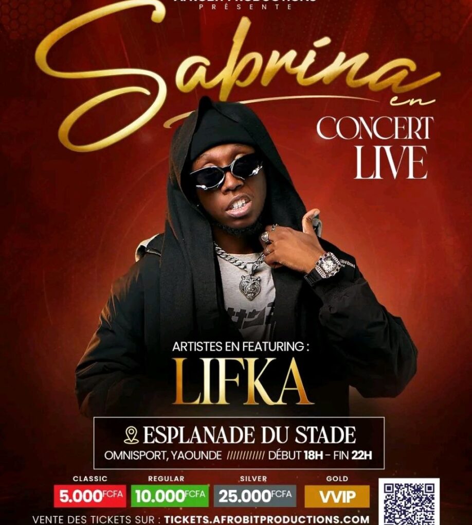 Affiche officielle Lifka × Sabrina Live — 04 juillet 2026, Esplanade Stade Omnisport Yaoundé. Crédit : Afrobit Productions.