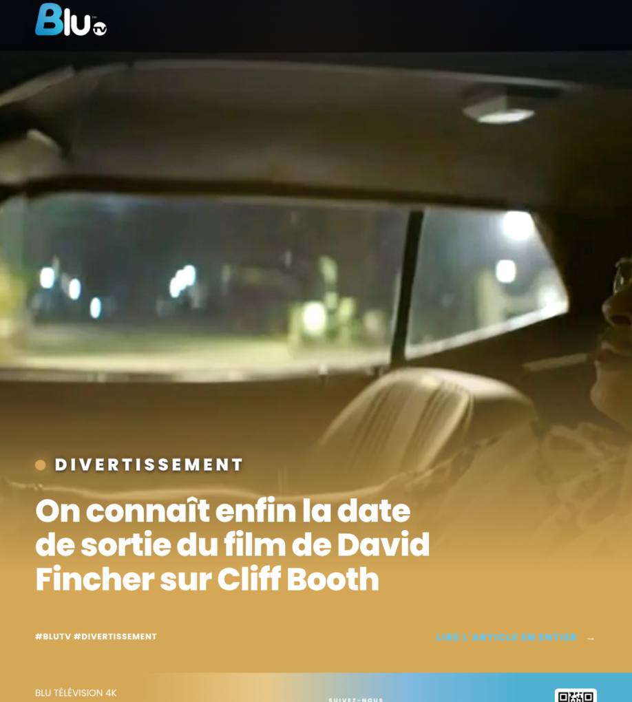 BLU TV — Fincher Cliff Booth film — BLU TV